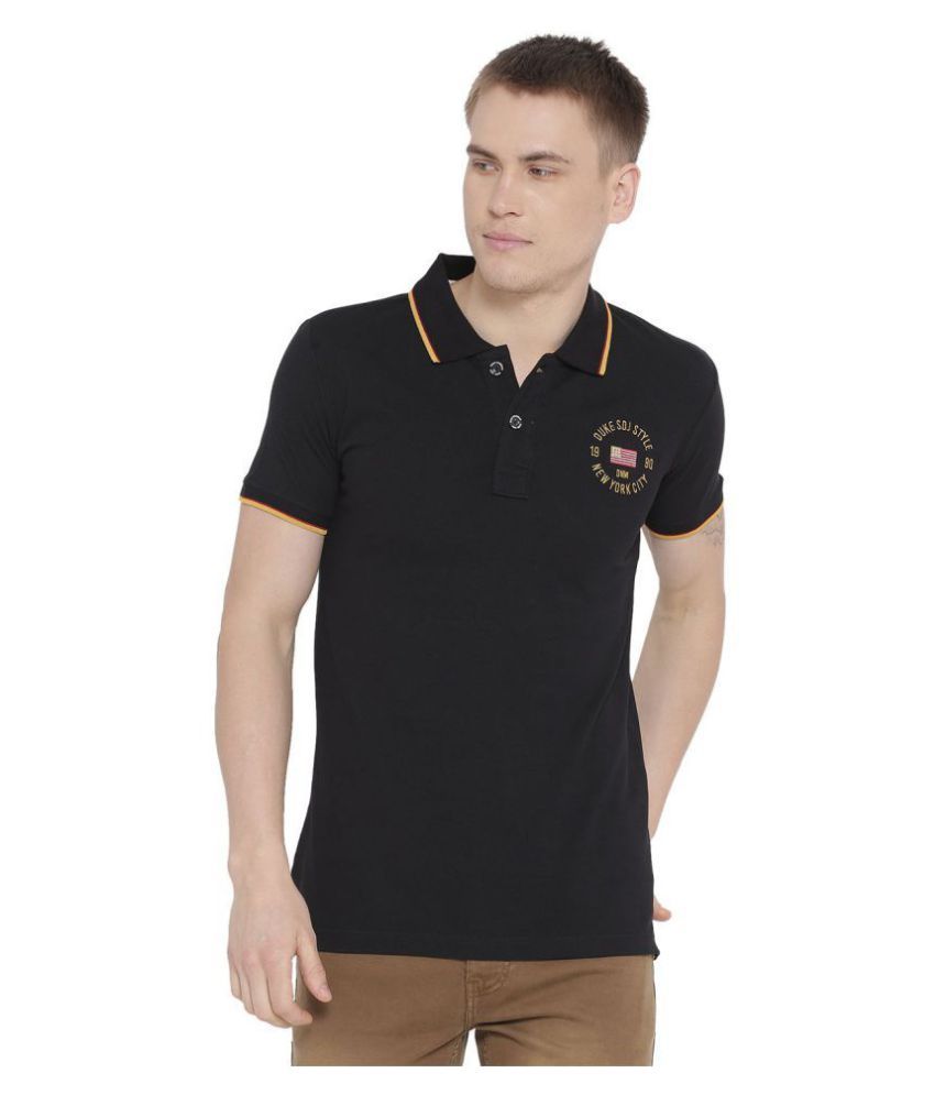     			Duke Black Regular Fit Polo T Shirt