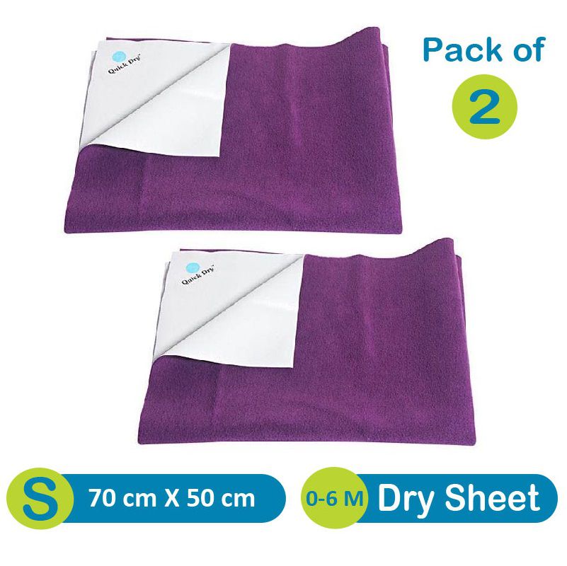     			Quick Dry Plain Waterproof Plum Small-Set of 2 Rubber Sheet