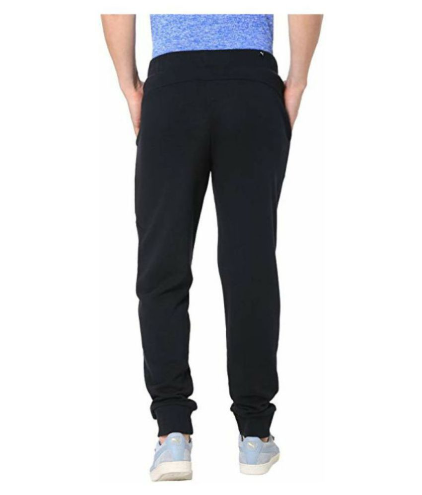 puma black polyester lycra trackpants