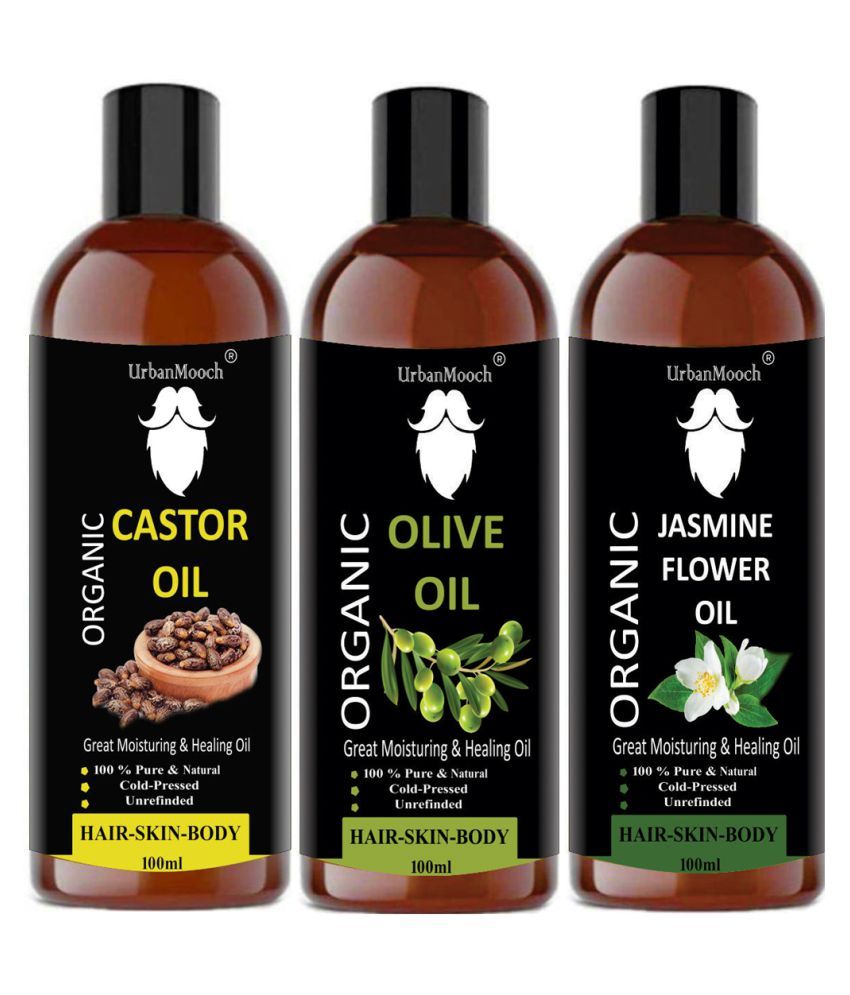     			UrbanMooch 100% Pure & Natural Castor Oil & Olive Oil & Jasmine Oil- 300 ml Pack of 3