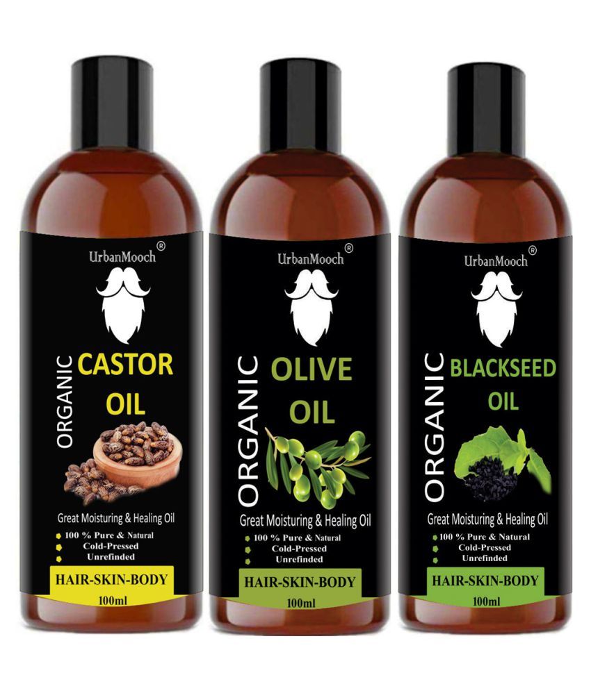     			UrbanMooch 100% Pure & Natural Castor Oil &  Olive Oil & Kalonji Oil- 300 ml Pack of 3