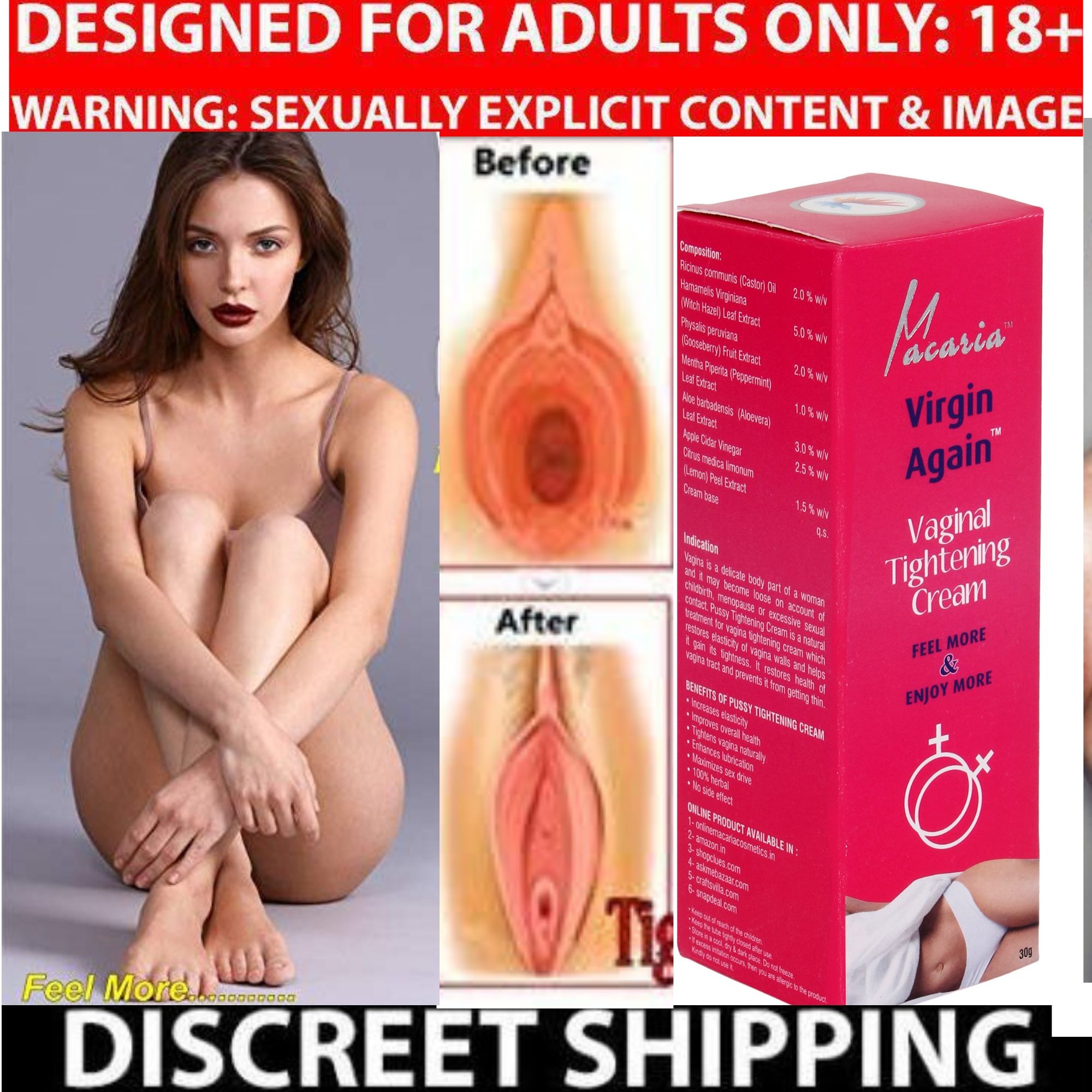 V18 Cream gel tighten shrink pussy sex appeal vaginial vaginal tightener V ...