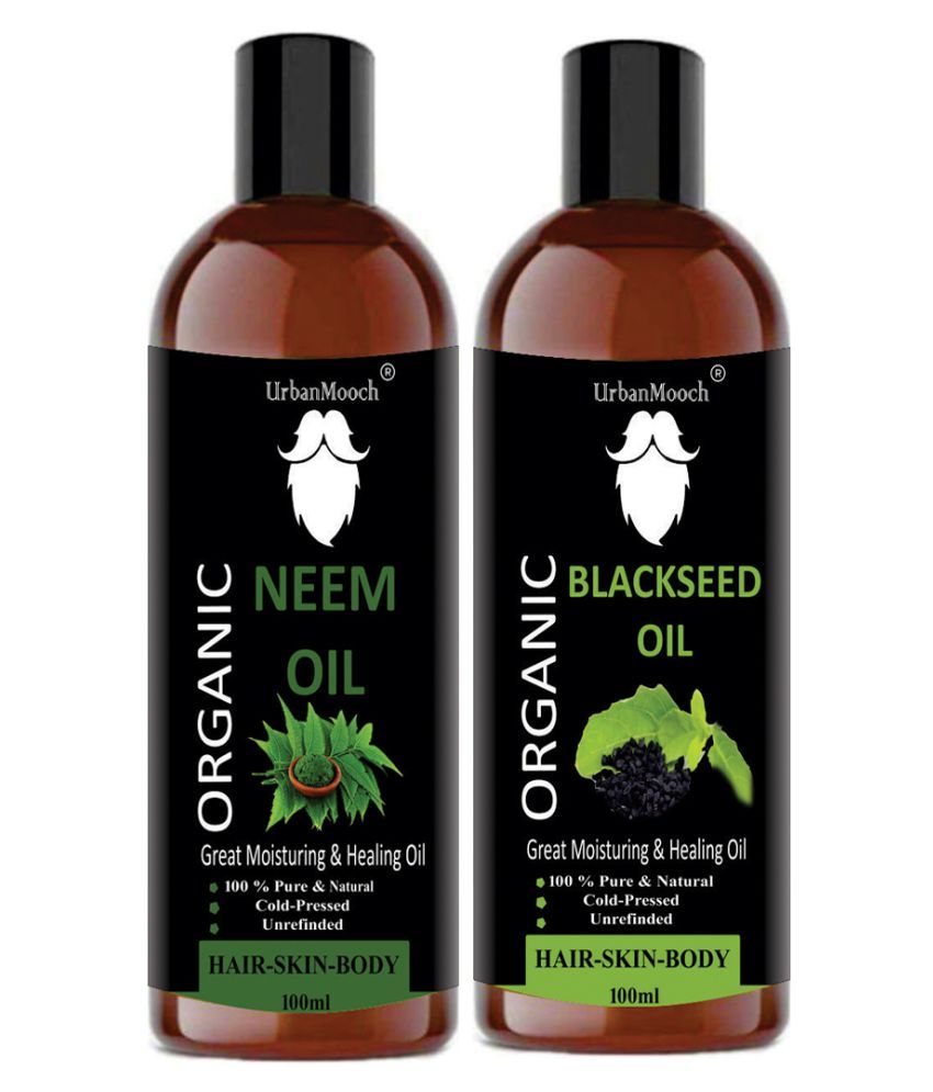     			UrbanMooch 100% Pure & Natural Neem Oil & Blackseed (Kalonji) Oil- 200 ml Pack of 2