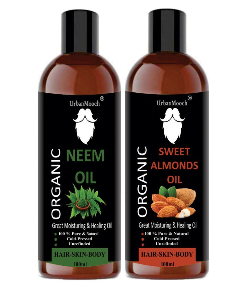     			UrbanMooch 100% Pure & Natural Neem Oil & Sweet Almond Oil- 200 ml Pack of 2