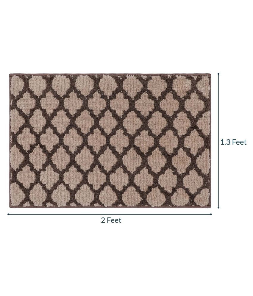 Flooring India Light Beige & Coffee Polyester Jewel Helix 16x24 Inch ...