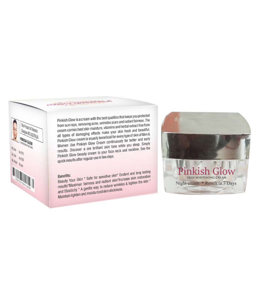 Pinkish Glow Skin Whitening Cream Kojic and Vitamins 30g Moisturizer