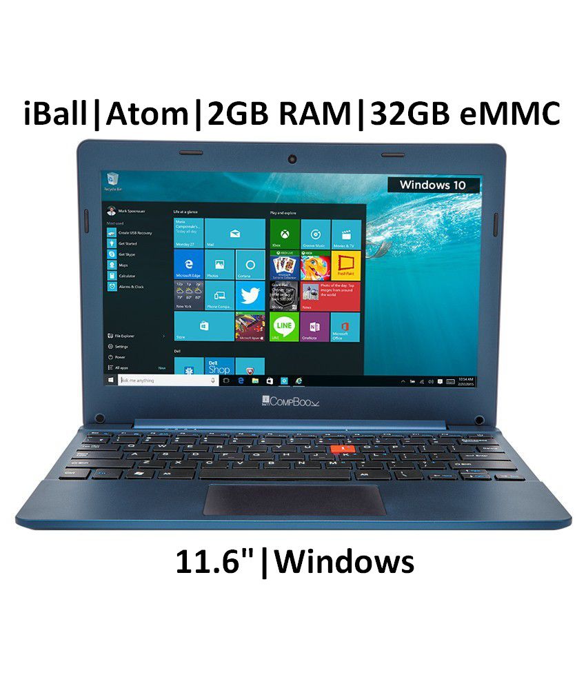     			iBall CompBook- Excelance Notebook (Intel Atom- 2 GB RAM- 32 GB eMMC- 29.46 cm (11.6)- Windows 10) (Blue)