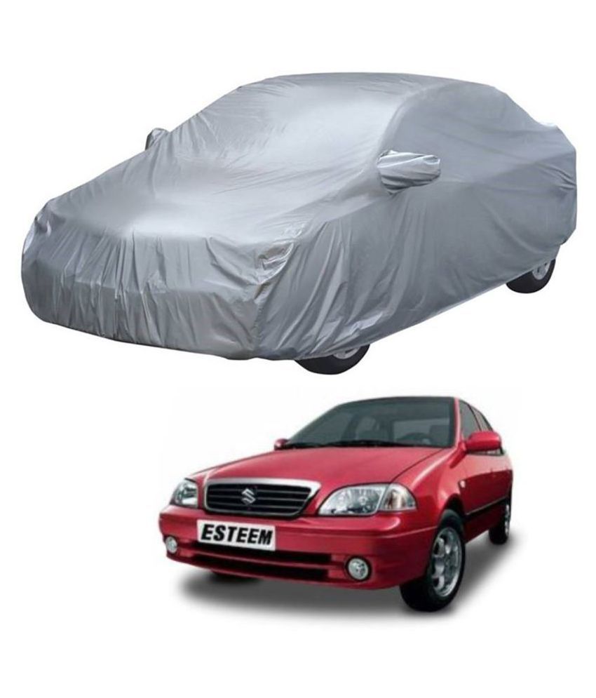     			Autoretail Silver Color Car Cover With Mirror Pocket Polyster For Maruti Suzuki Esteem