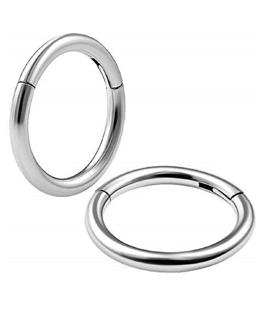 2 Pcs 16g Hinged Segment Rings Septum Nostril Seamless Clicker Hoop
