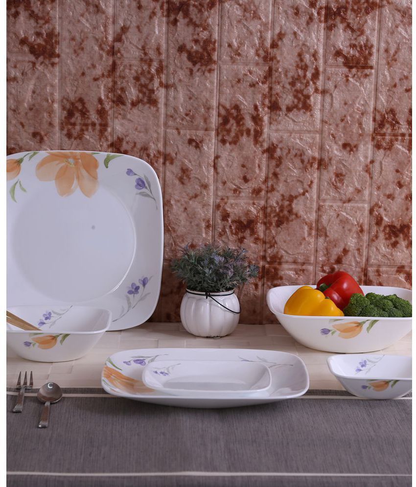 Corelle Begonia Glass & Vitrelle Dinner Set of 21 Pieces Buy Online at