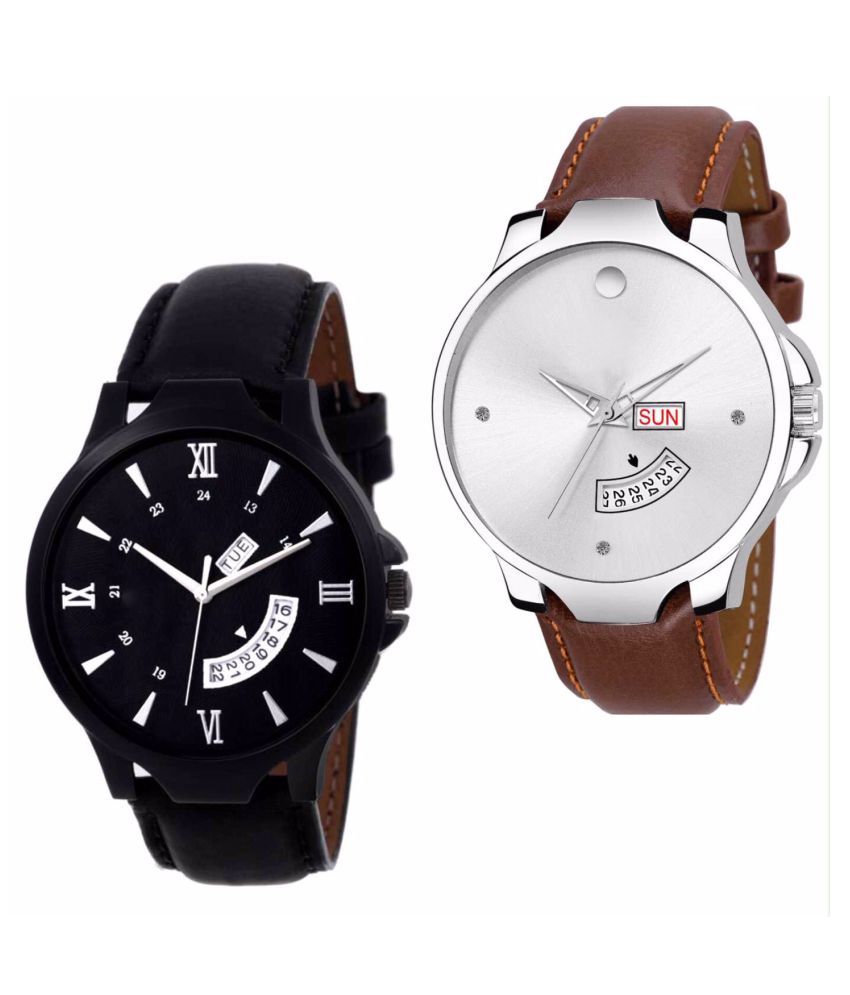 D D ENTERPRISE Black & White Date Day Dial Best Collection For Men