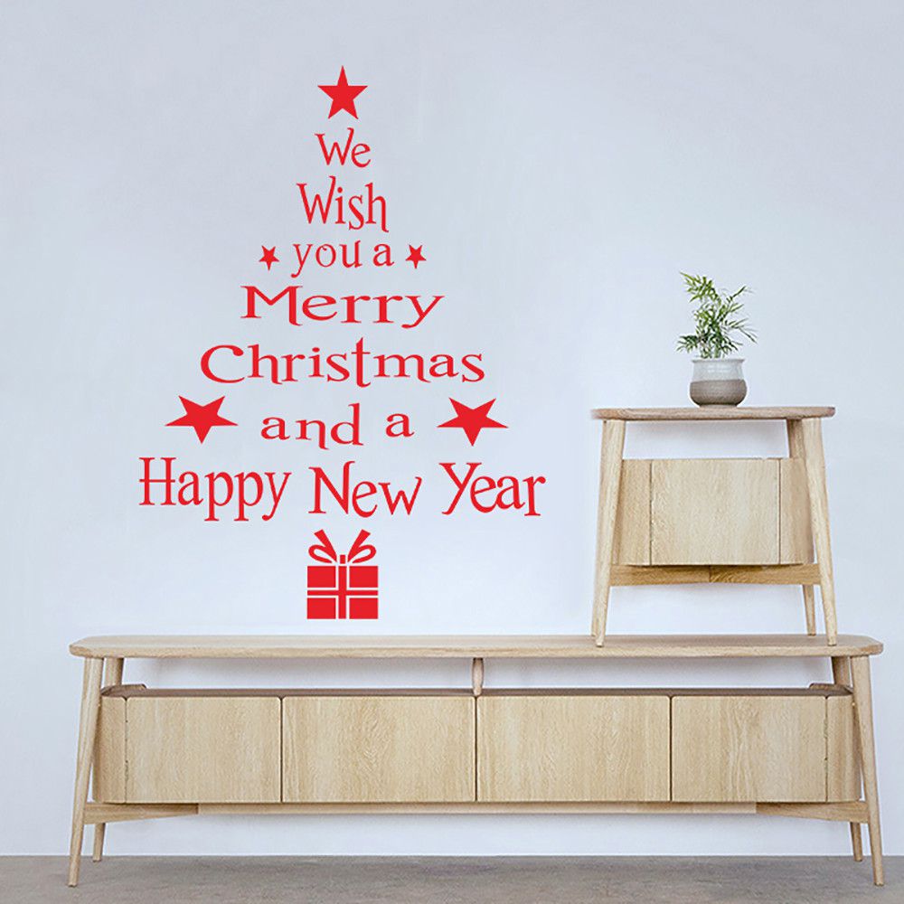 Christmas Trees Letters Stick Wall Art Decal Mural Decor Wall Sticker Home Décor 