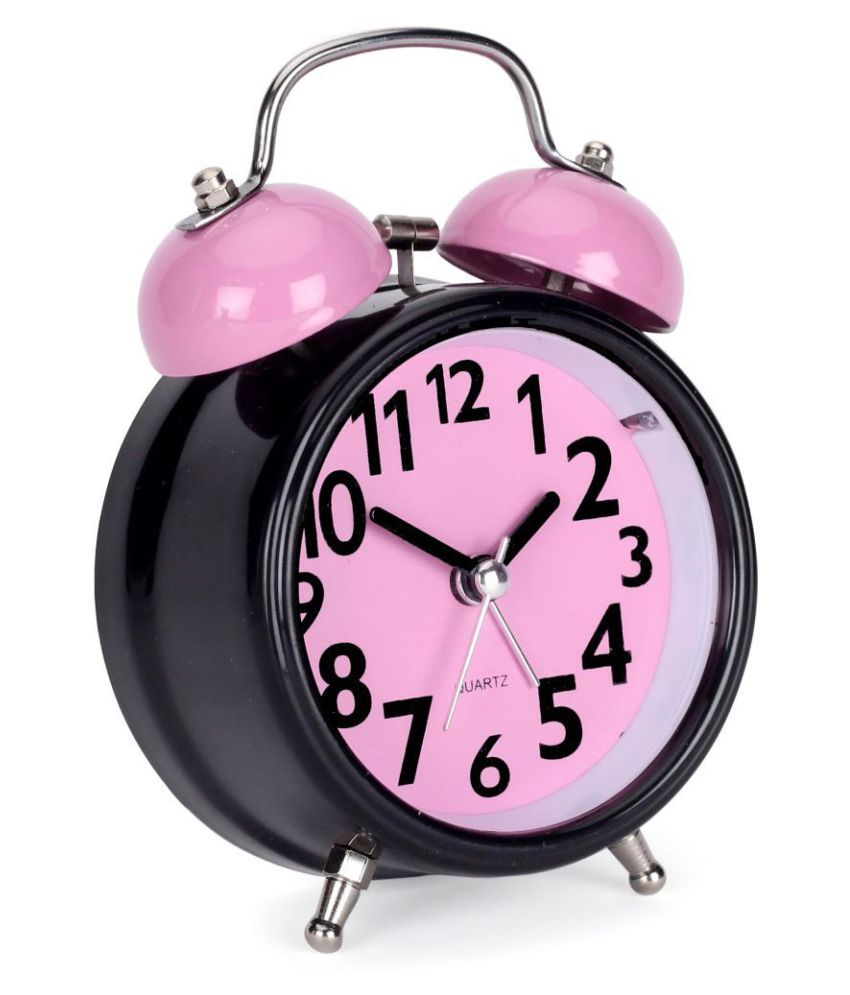 EDEAL Analog Classic Twin Bell Light Pink Alarm Clock Alarm Clock