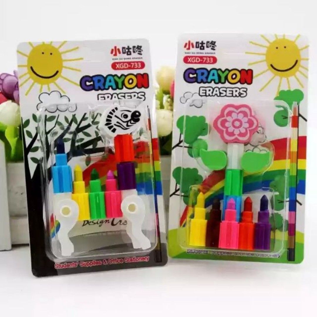 ERA INNOVATIVE GIFTING Stacking Buildable 6 Color Erasable Crayons Set
