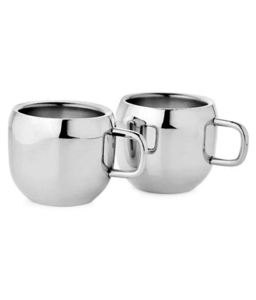     			Dynore Steel Set of 2 Apple cups Tea Cup 2 Pcs 90 ml each ml