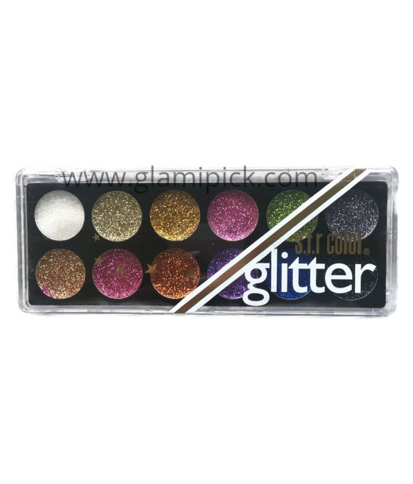 SFR 12 Colors Glitter Eye Palette Pressed Powder Colours 12 gm Buy SFR