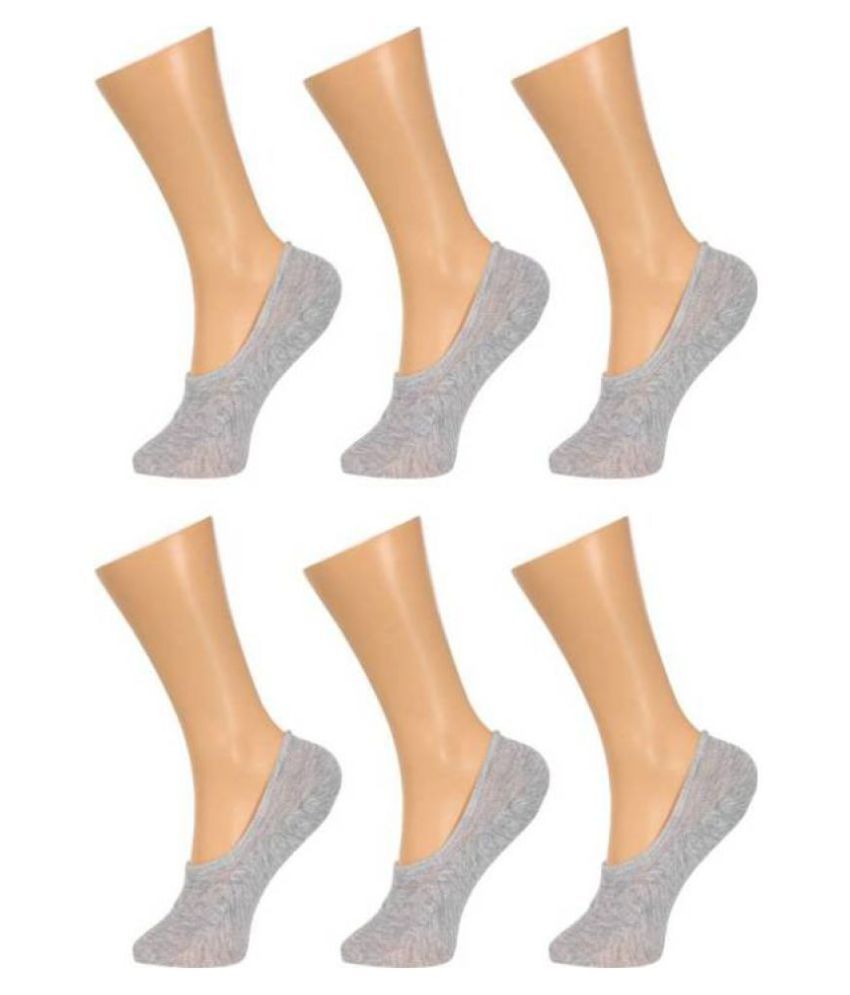     			Tahiro Grey Cotton Casual No Show  Socks -  Pack Of 6