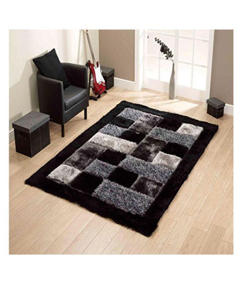     			Laying Style Multi Shaggy Carpet Abstract 5x7 Ft