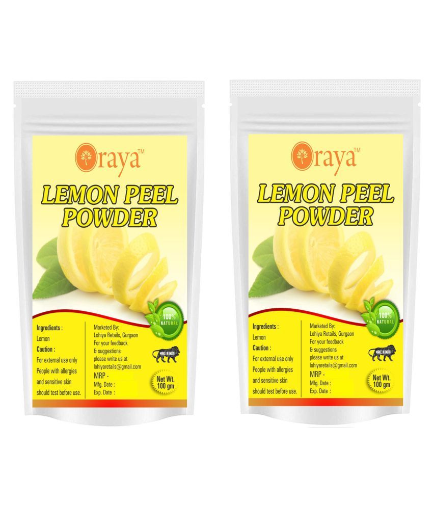     			ORAYA 100% Natural Lemon Peel Powder For Skin Fairness(200GM) Face Pack 200 gm Pack of 2