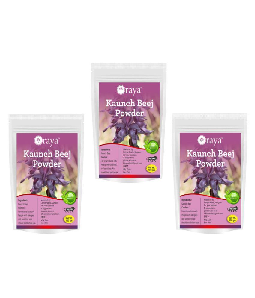     			ORAYA 100 % Pure & Natural Kaunch Beej Powder(300gms) Face Pack 200 gm Pack of 3