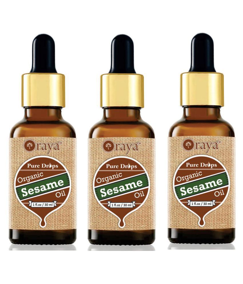     			ORAYA 100% Pure & Natural Virgin  Sesame oil For Hair Growth- 100 mL Pack of 3