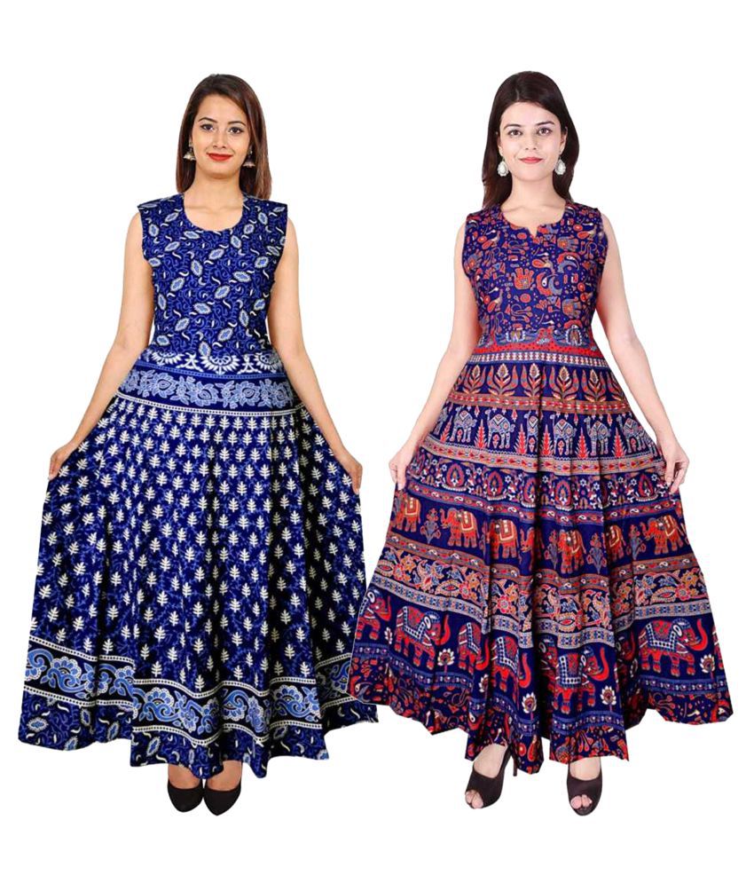 Frionkandy Multi Color Cotton Long Western Maxi One Piece Gown Buy Frionkandy Multi Color Cotton Long Western Maxi One Piece Gown Online At Best Prices In India On Snapdeal