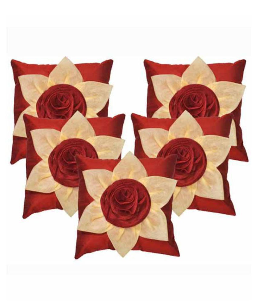     			Shine Villa Set of 5 Silk Cushion Covers 30X30 cm (12X12)