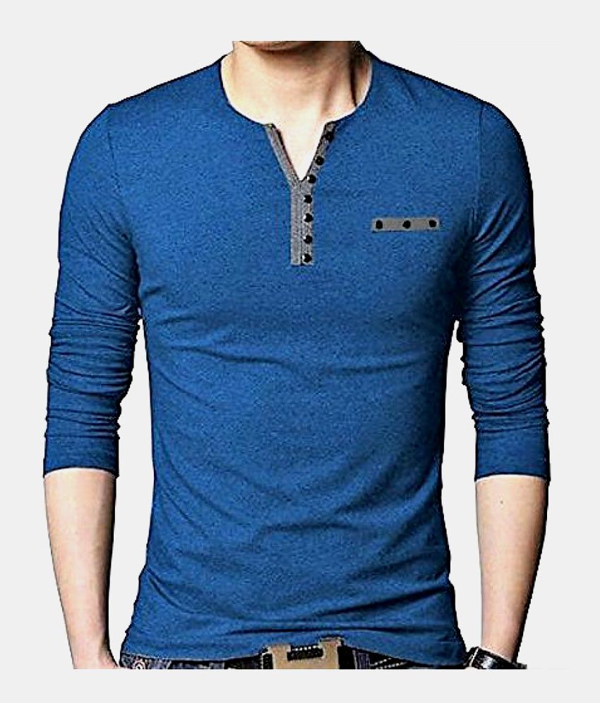 Try This Blue V-Neck T-Shirt - Buy Try This Blue V-Neck T-Shirt Online ...