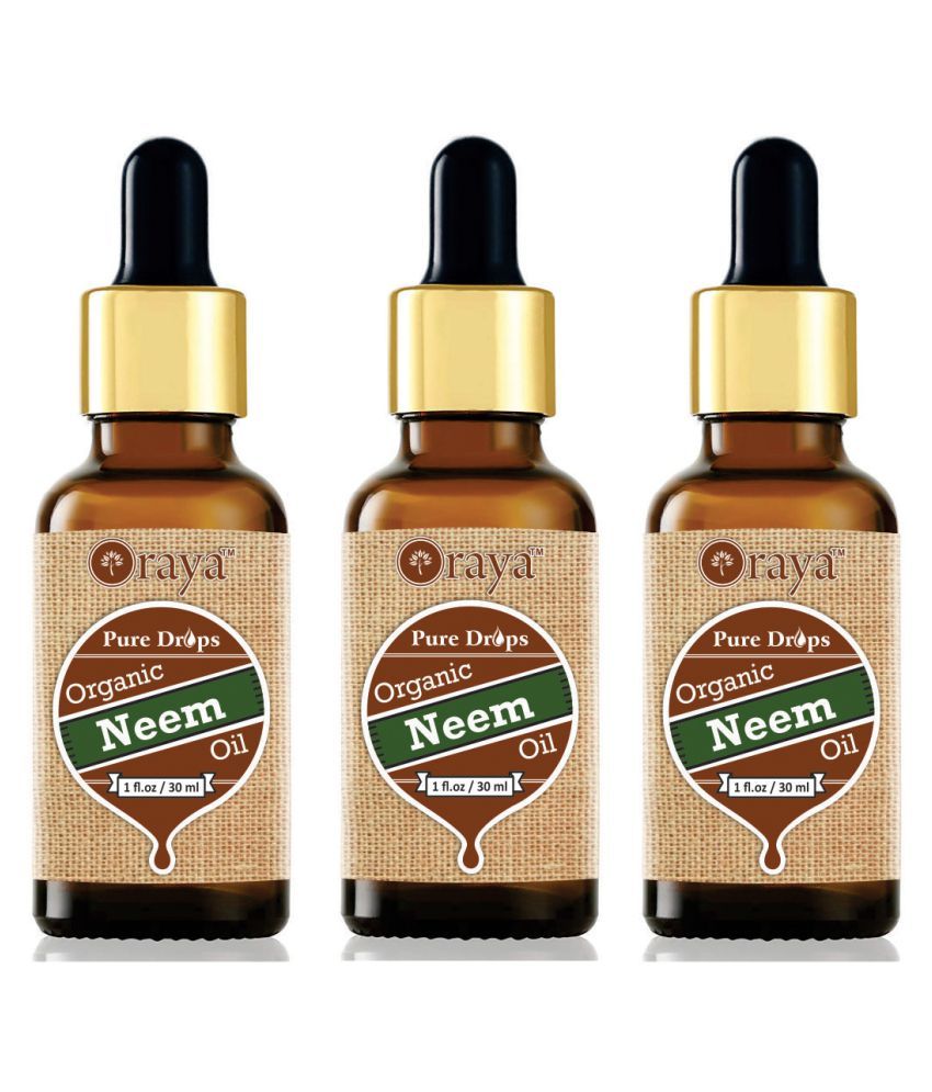     			ORAYA 100% Pure & Organic Neem oil For Hair Growth- 90 ml Pack of 3