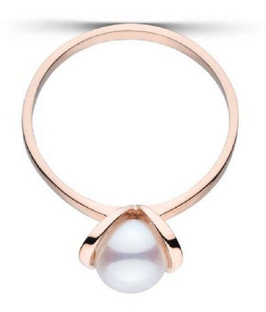 Pearl / Moti Ring Natural & Certified pearl gemstone ring gold plated 