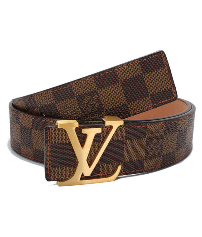 LV Brown Leather Formal Belt: Buy Online at Low Price in India - Snapdeal