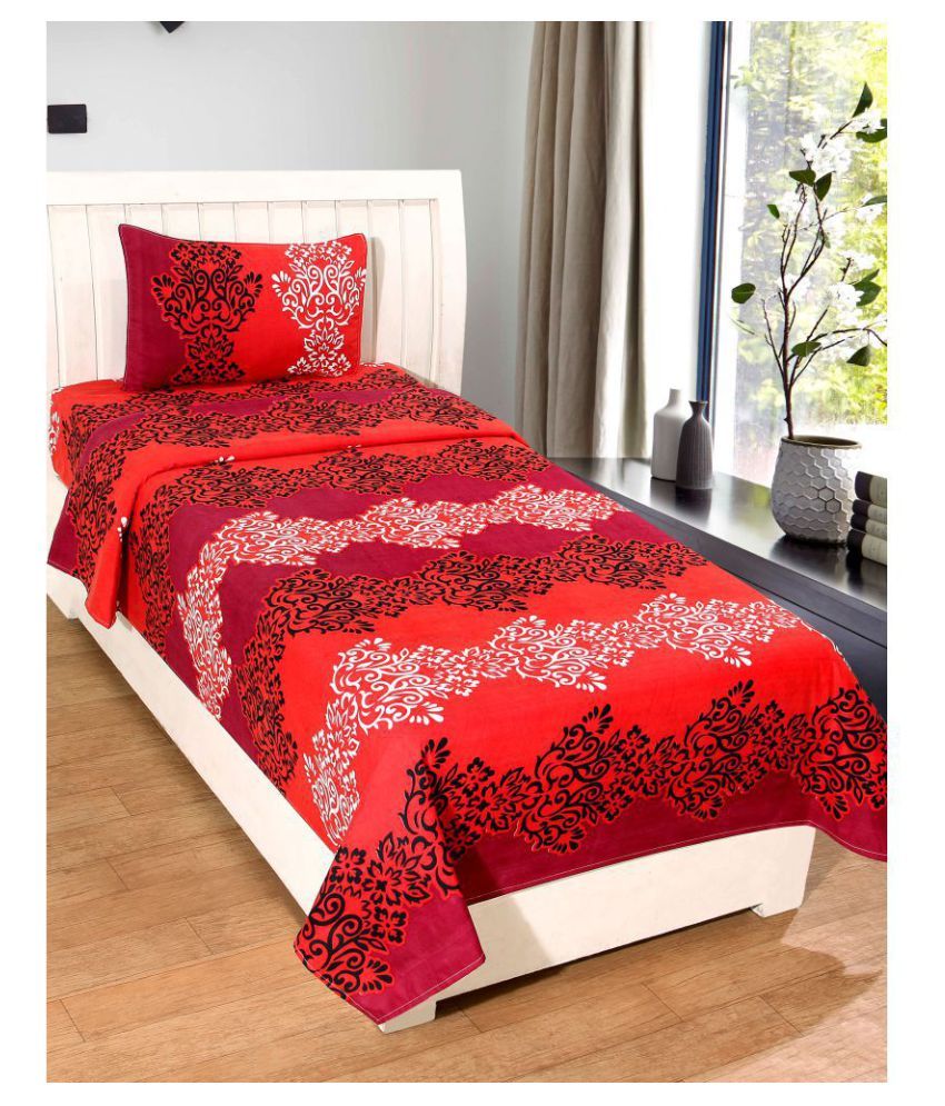 Homefab India Poly Cotton 4 Single Bedsheets with 4 Pillow Covers Buy Homefab India Poly