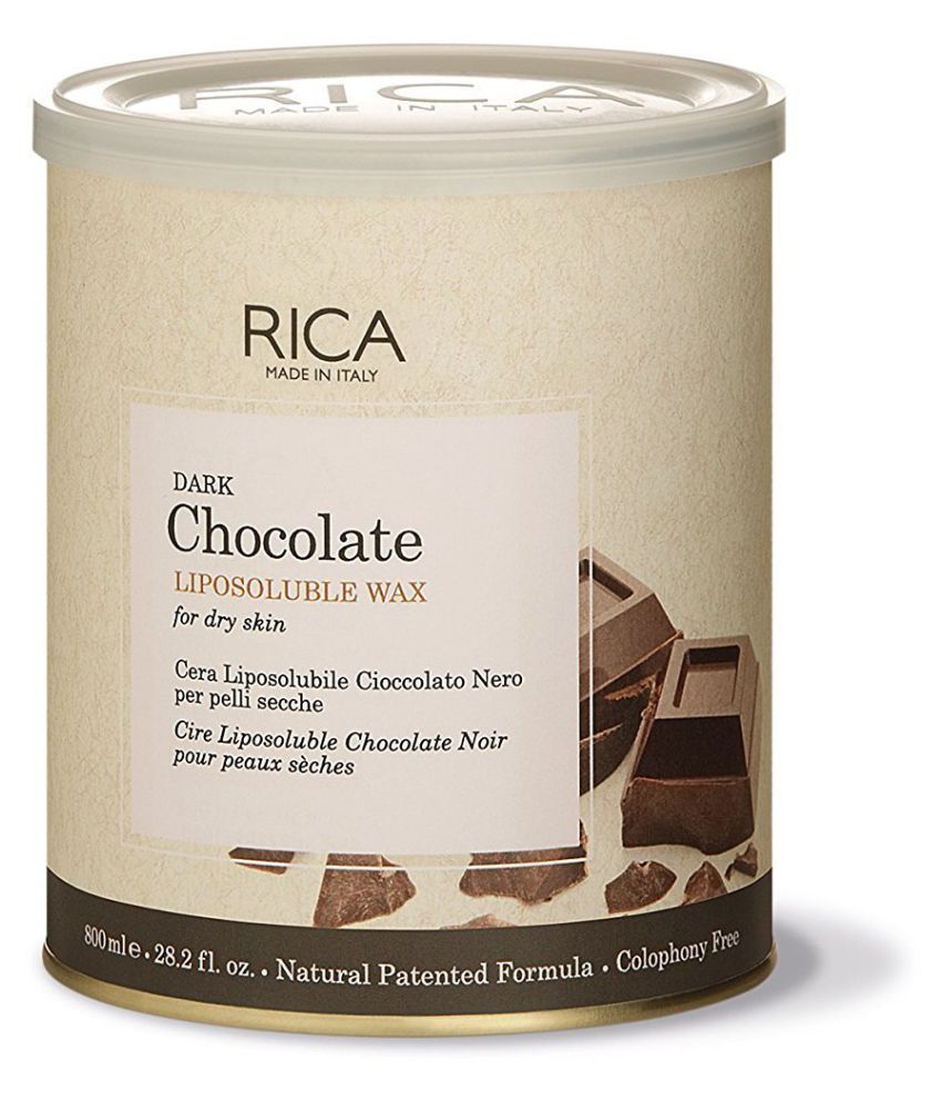 Rica Dark Chocolate Liposoluble+Waxing Strips+ 1Spatula Hot Wax 800 gm