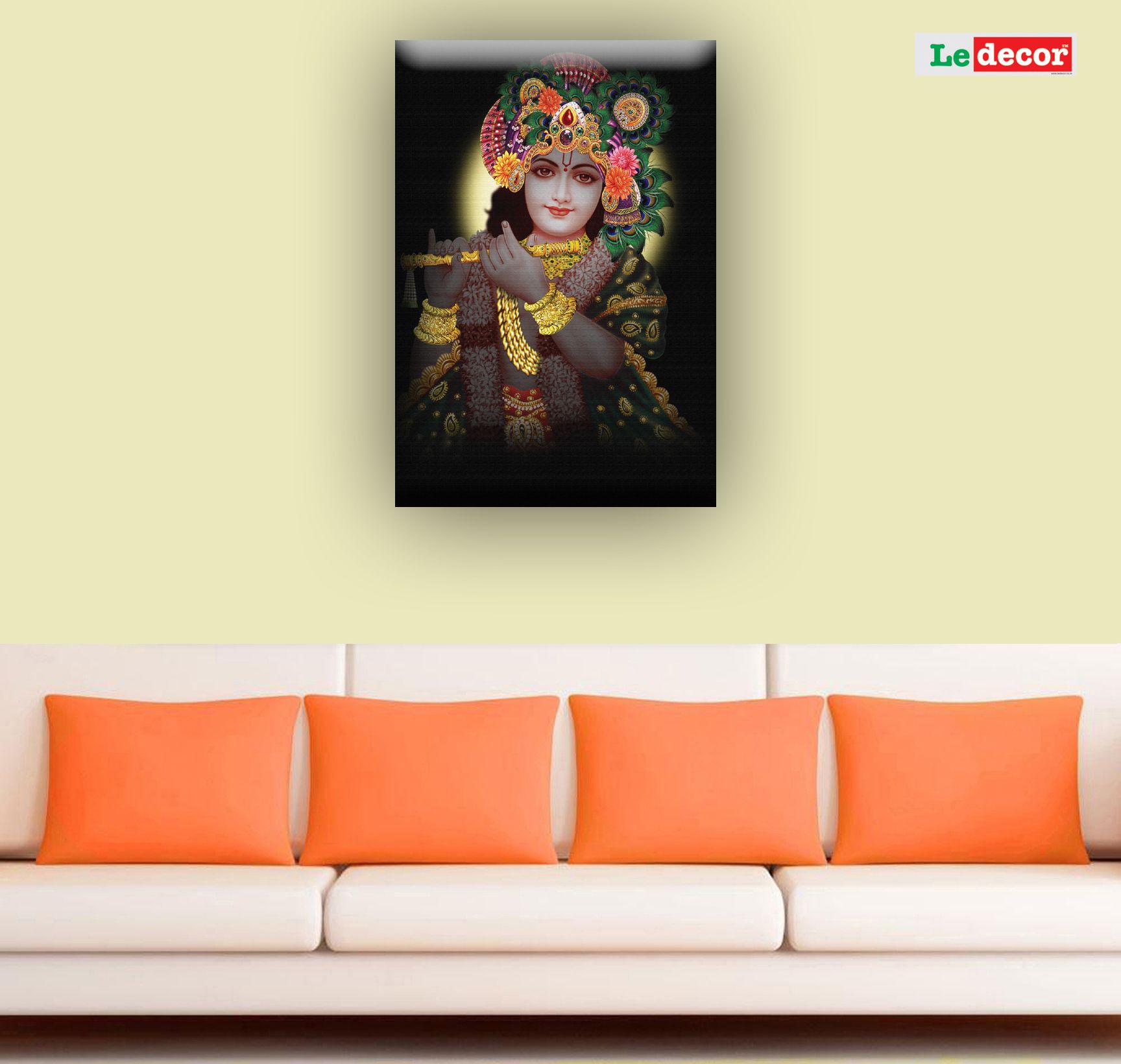 Ledecor Canvas Wall Painting Bal Krishna Set Of 2 With Frame - Best Wall Paintings For Living Room India Ledecor Canvas Wall Painting Bal Krishna Set Of 2 With Frame - Best Wall Paintings For Living Room India
