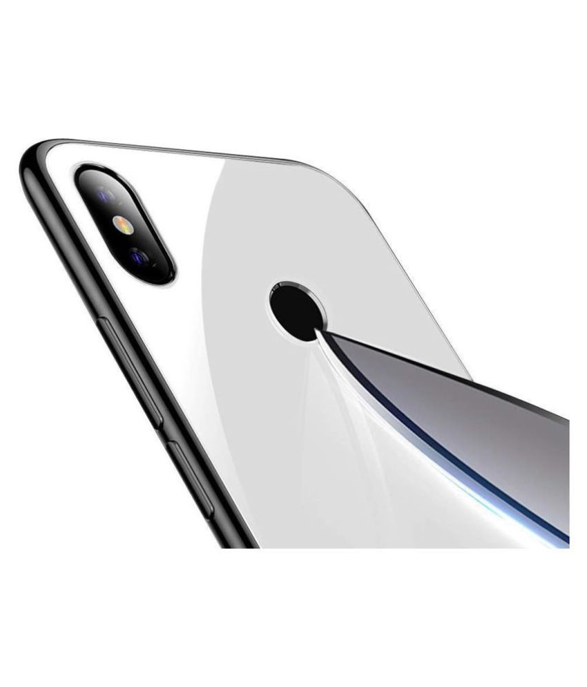 Xiaomi Redmi 6 Pro Mirror Back Covers Kosher Traders White 360° Luxurious Toughened Glass Back 5722