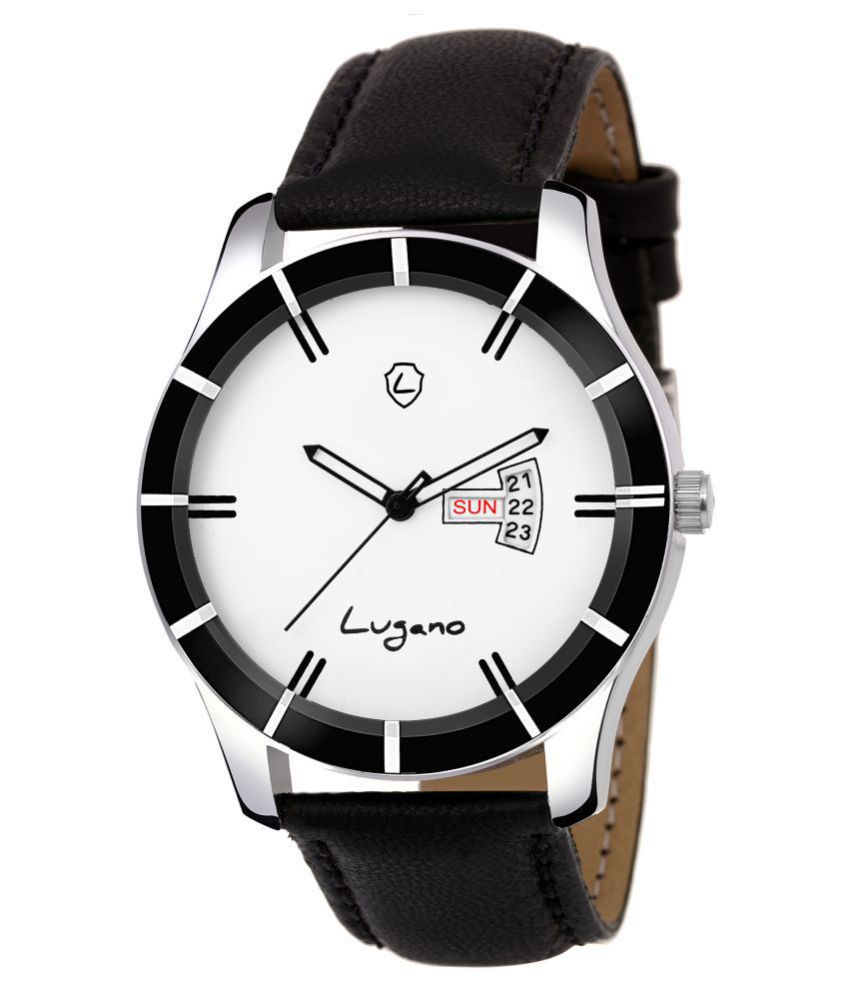 Lugano LG 1185 Leather Analog Men's Watch