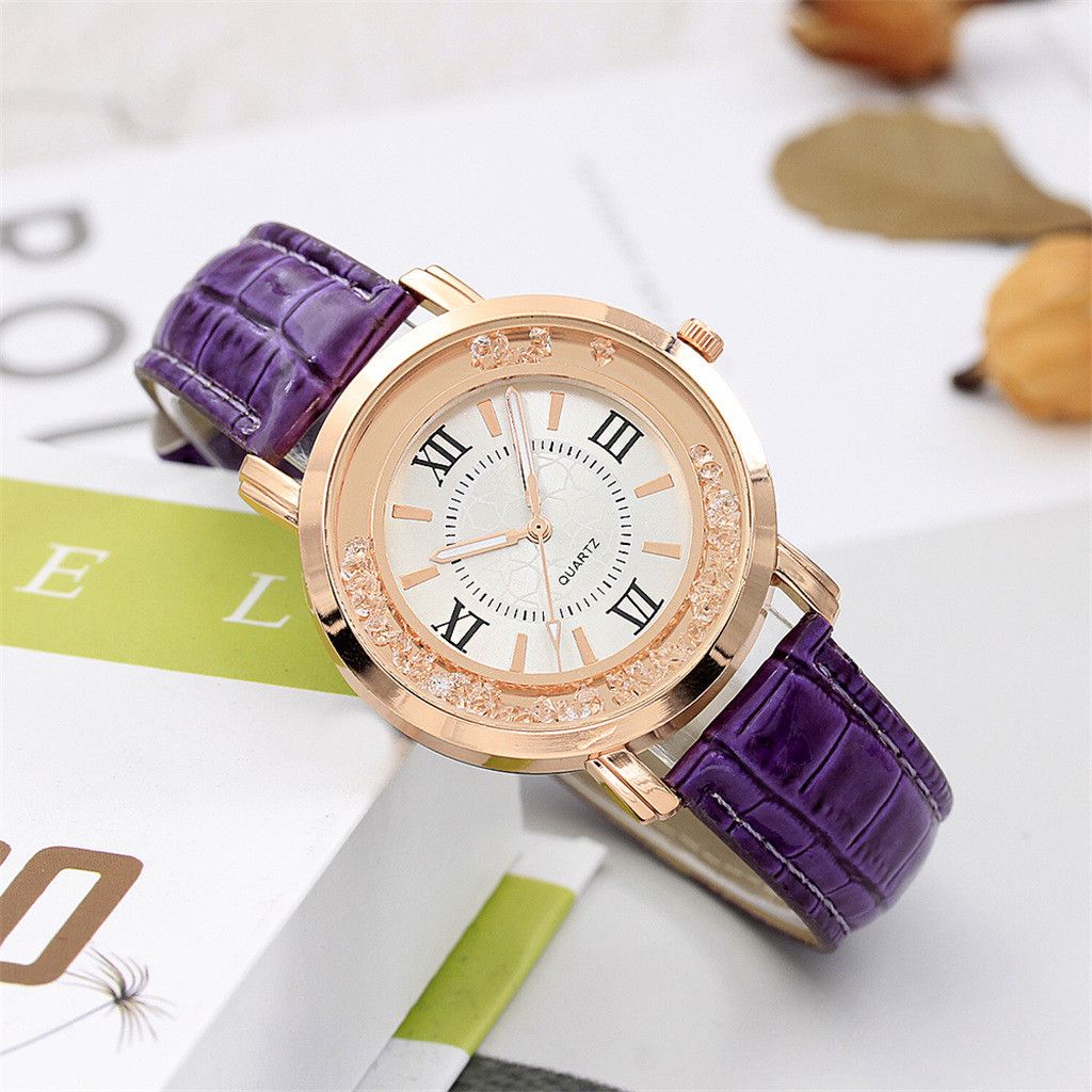 Women Fashion Luxury Leisure Set Auger Leather Stainless  