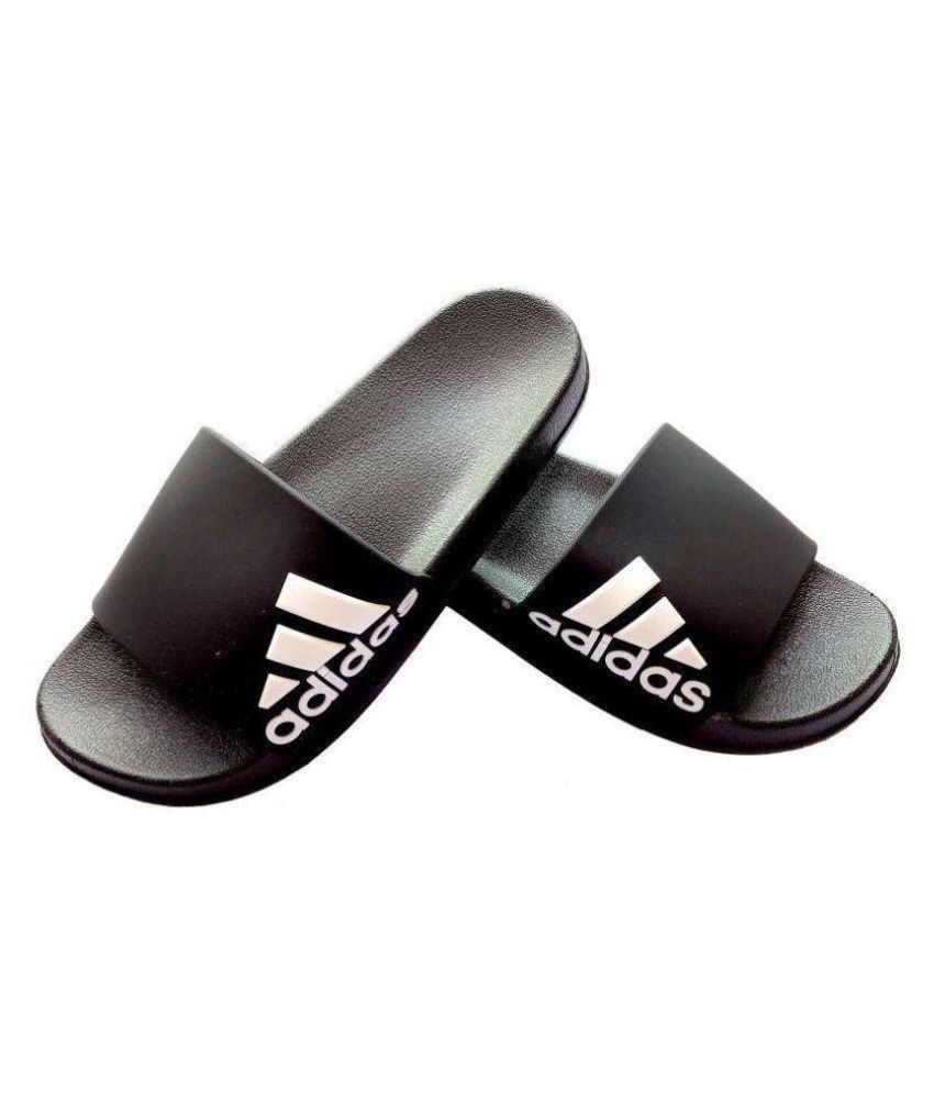 adidas slippers for men black