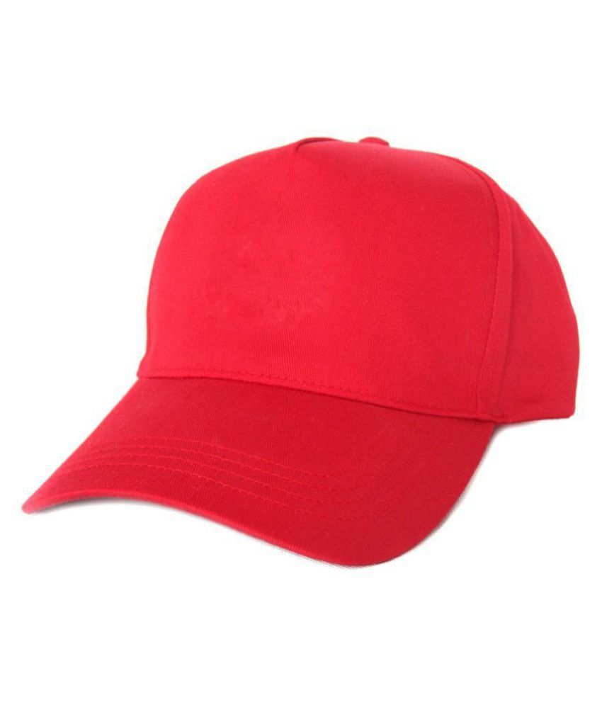     			Tahiro Red Plain Cotton Cap - Pack Of 1