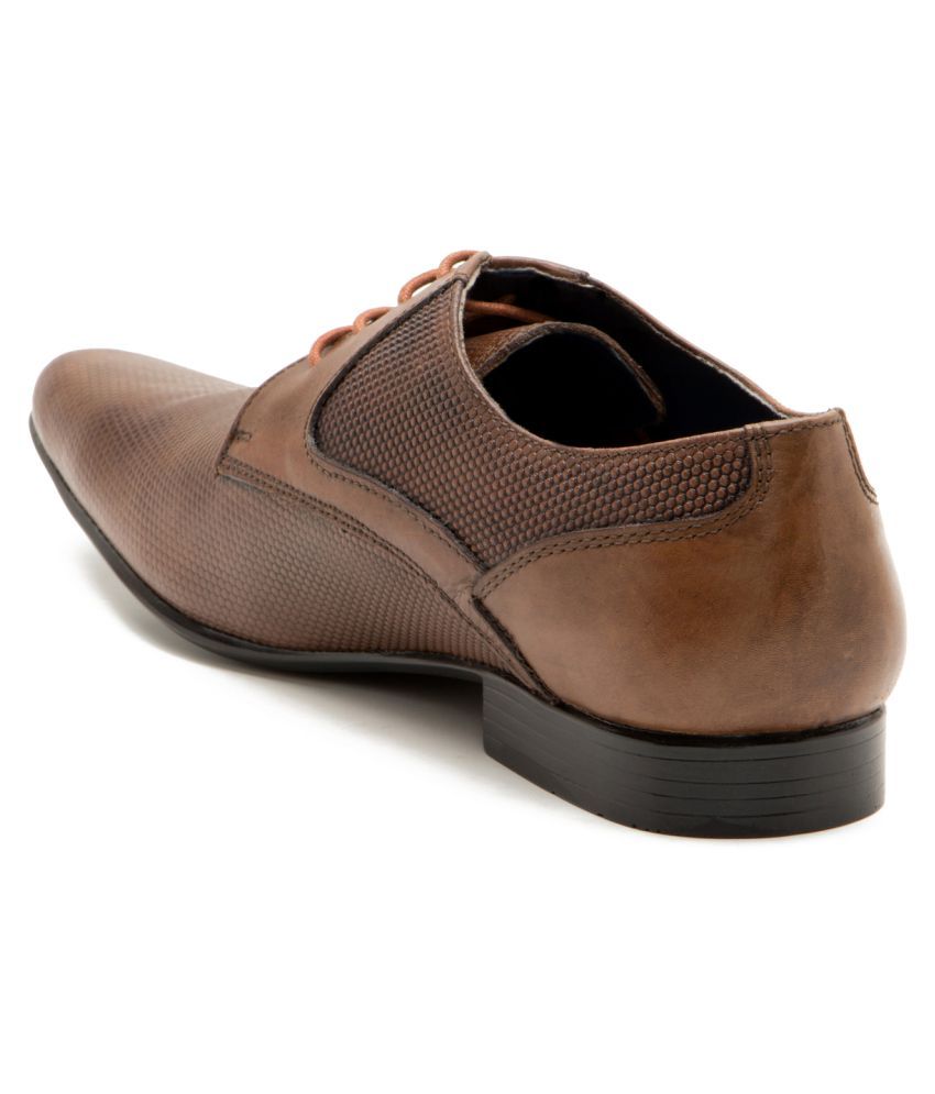 franco leone tan derby shoes