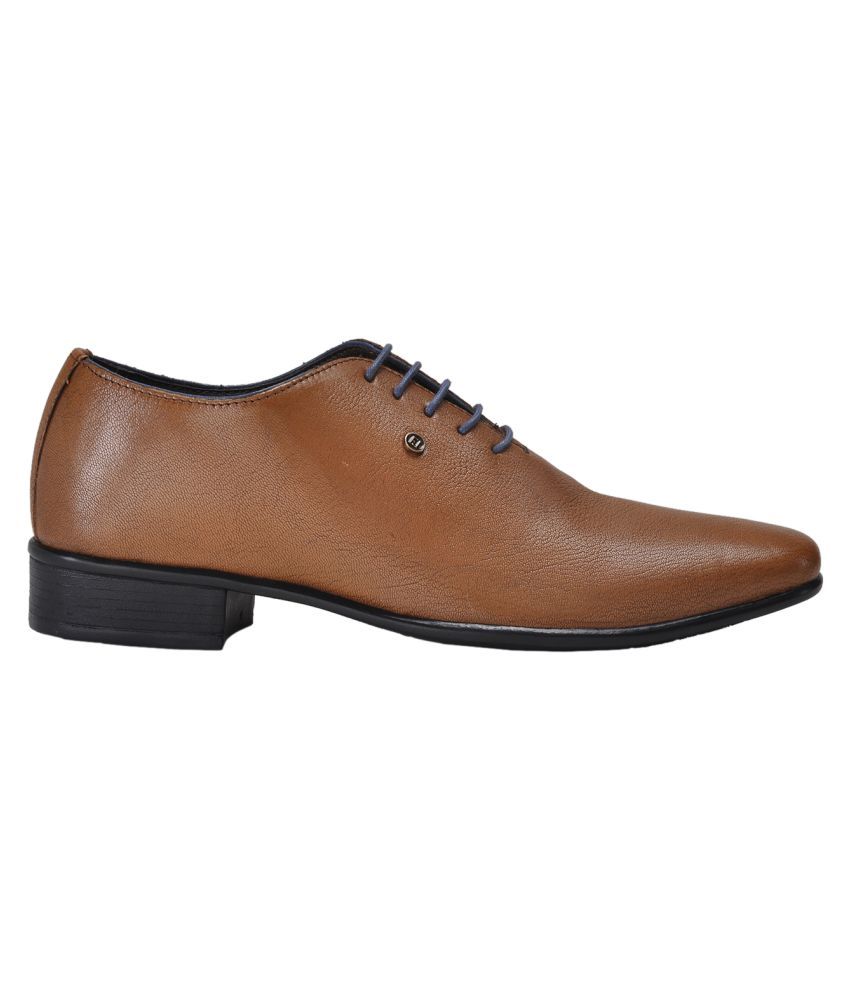 franco leone tan derby shoes