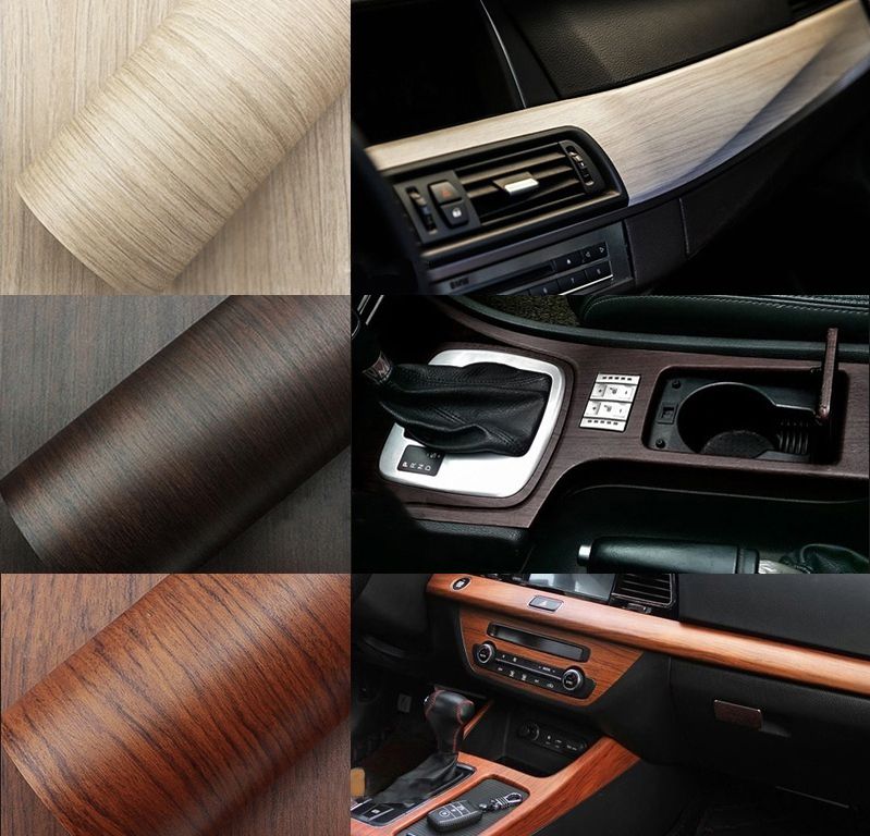 Autos Car Center Console Brown Wood Grain Texture Decorative