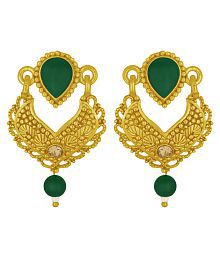 Spargz Traditional Tops Alloy Daily Wear Gold Plated Synthetic Stone Earring For Women