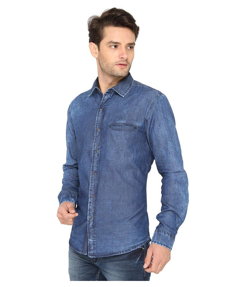 Bombay High 100 Percent Cotton Blue Solids Shirt - Buy Bombay High 100 ...