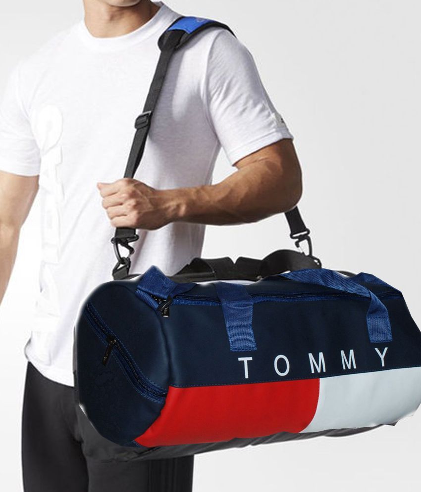 Tommy Hilfiger Medium Pu Leather Gym Bag Travel Duffle Cross Men Man Side