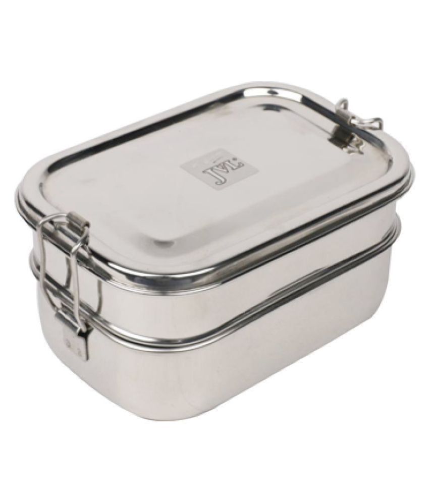 JVL Silver Stainless Steel Lunch Box: Buy Online at Best Price in India ...