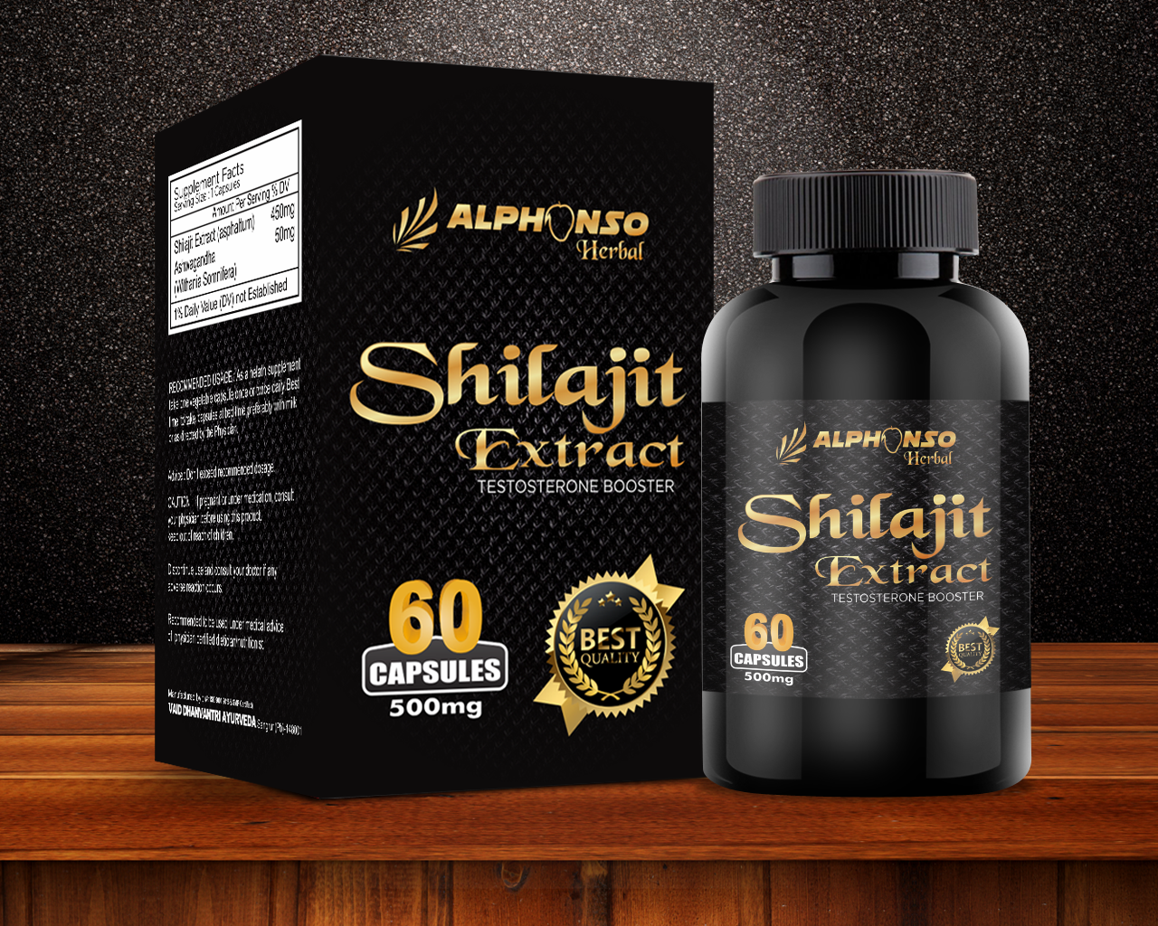 ALPHONSO Herbal  SHILAJIT Extract -60 Capsule