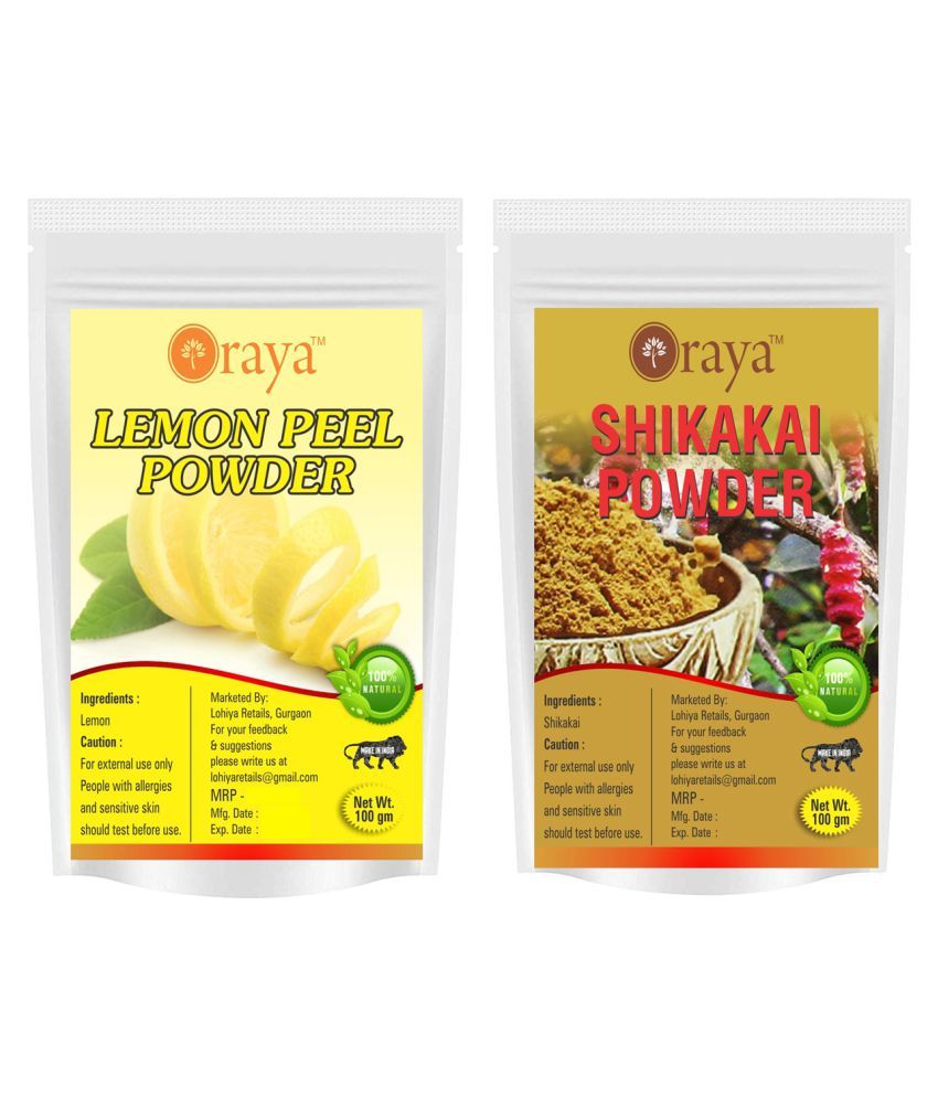     			ORAYA 100% Pure Lemon Peel Powder And Shikakai Powder Face Pack 200 gm Pack of 2