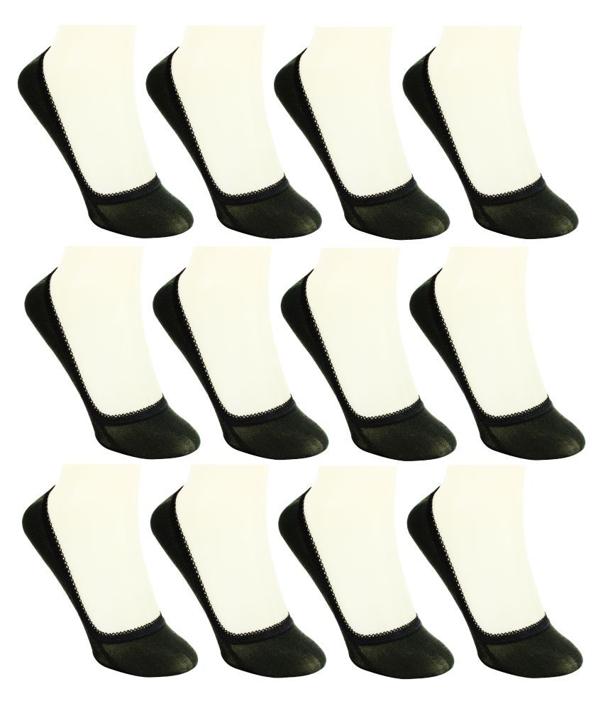     			Neska Moda Women's Cotton Black 12 Pair Belly Socks