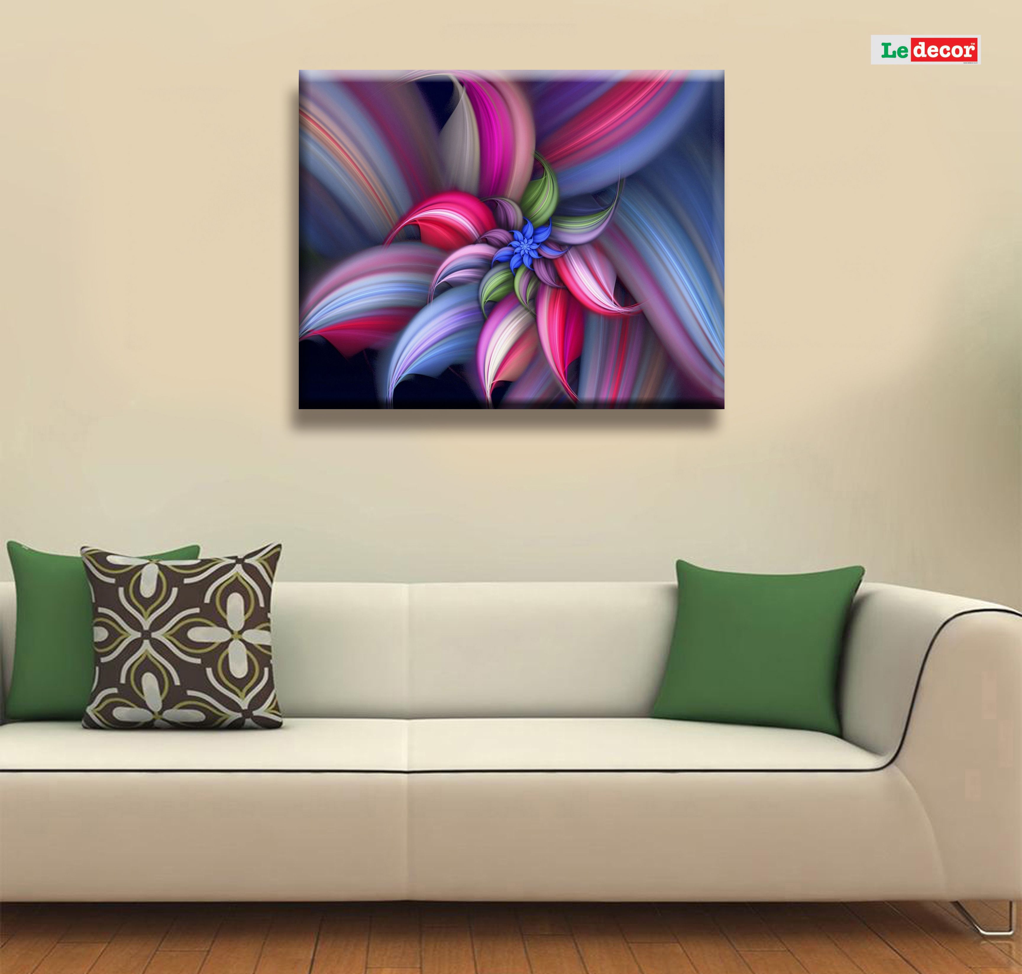 LEDECOR Designer Star Flower Canvas Painting With Frame: Buy LEDECOR ...